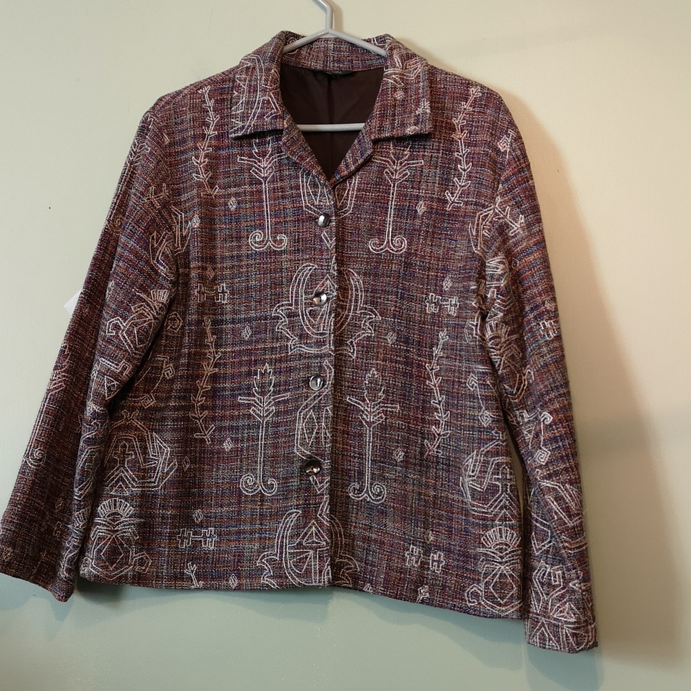 😄Imbossed blazer jacket Medium detailed